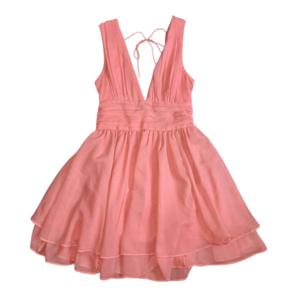 Abercrombie & Fitch Dress Womens Size XS Coral Flirty‎ Tiered Mini Coquette